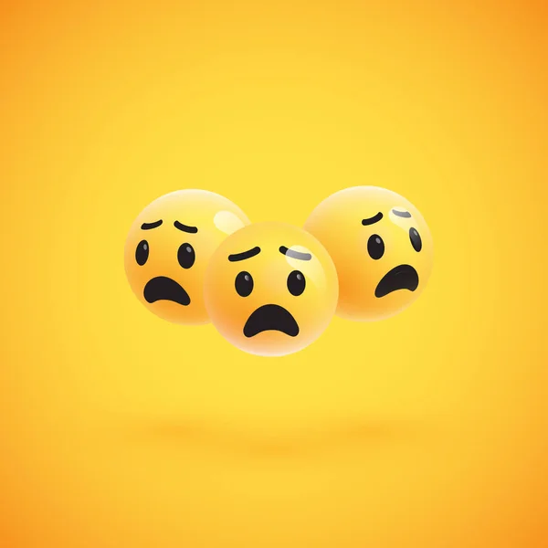 Kelompok emoticon kuning detail tinggi, ilustrasi vektor - Stok Vektor