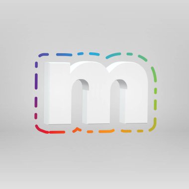 Renkli arka plan, vektör illustartion ile bir fontset 3d karakter