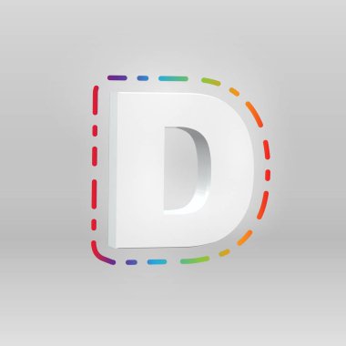 Renkli arka plan, vektör illustartion ile bir fontset 3d karakter