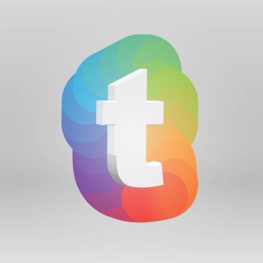 Renkli arka plan, vektör illustartion ile bir fontset 3d karakter