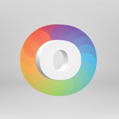 Renkli arka plan, vektör illustartion ile bir fontset 3d karakter