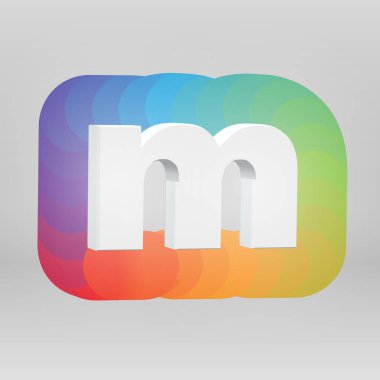 Renkli arka plan, vektör illustartion ile bir fontset 3d karakter