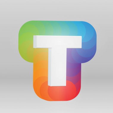 Renkli arka plan, vektör illustartion ile bir fontset 3d karakter