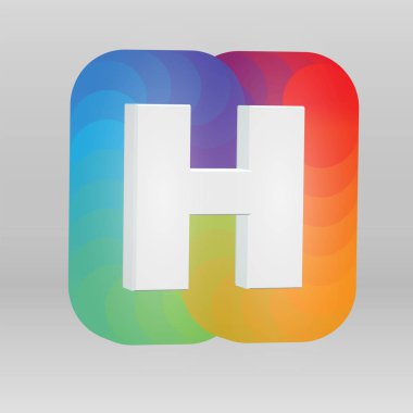 Renkli arka plan, vektör illustartion ile bir fontset 3d karakter