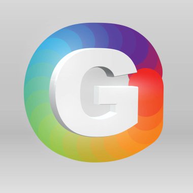 Renkli arka plan, vektör illustartion ile bir fontset 3d karakter