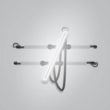 Gerçekçi parlayan gri neon charcter, vektör illüstrasyon