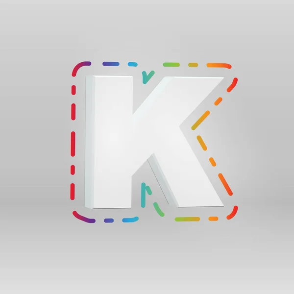 3D χαρακτήρα από ένα σετ γραμματοσειράς με πολύχρωμο φόντο, διανυσματική ψευδαίσθηση — Διανυσματικό Αρχείο