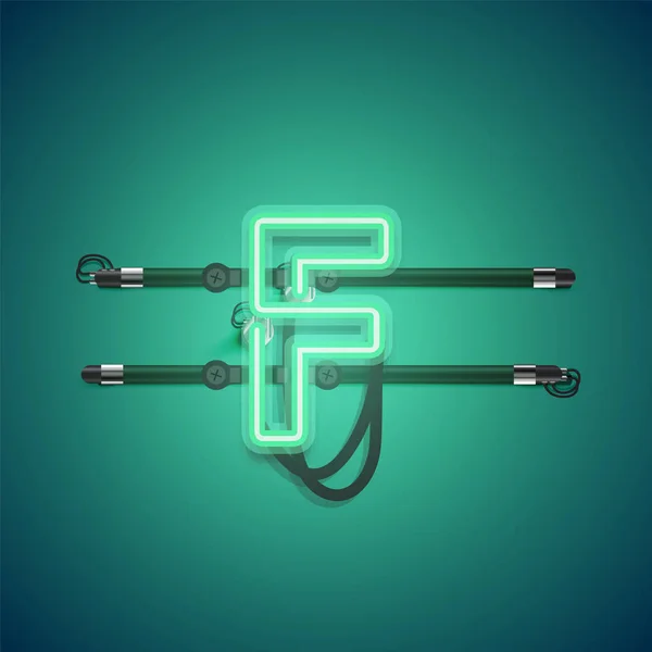 Realistische gloeiende groene neon charcter, vector illustratie — Stockvector