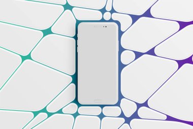 Reklam için renkli akıllı telefon şablonu, vektör illüstrasyon
