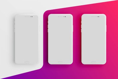 Kırmızı mat akıllı telefon şablonu, vektör illüstrasyon