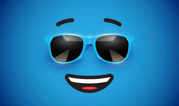 High Detiled Colorful Emoticon Sunglasses Vector Illustration — Stock Vector