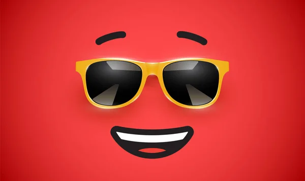 High Detiled Colorful Emoticon Sunglasses Vector Illustration — Stock Vector