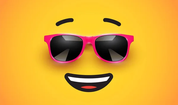 High Detiled Colorful Emoticon Sunglasses Vector Illustration — Stock Vector