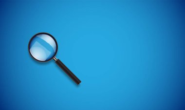 Gerçekçi temiz ve renkli büyüteç, vektör illüstrasyon