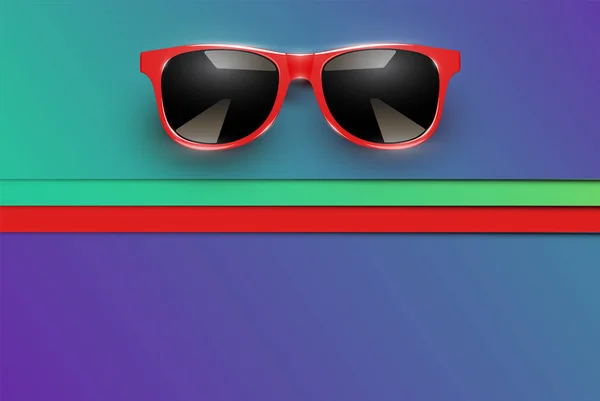 Barevné archy papírů s realistickou sluneční brýlí, vektor Illu — Stockový vektor