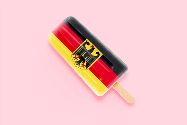 Kleurrijke realistische vlag ijs, vector illustratie — Stockvector