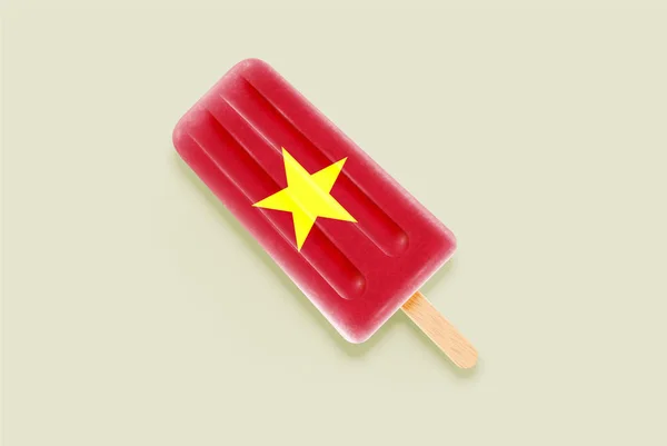 Πολύχρωμα ρεαλιστική σημαία παγωτό, απεικόνιση διάνυσμα — Διανυσματικό Αρχείο
