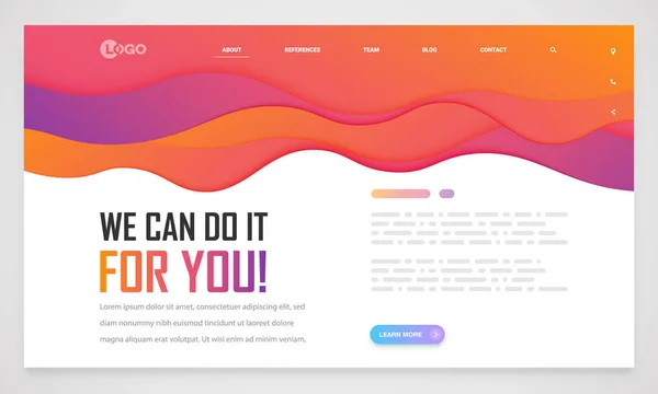 Clean and modern website template, vector illustration