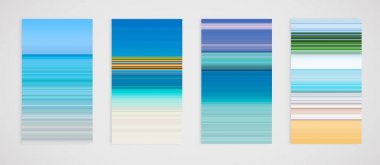 Renkli yatay çizgiler arka planlar kümesi, vektör illustratio