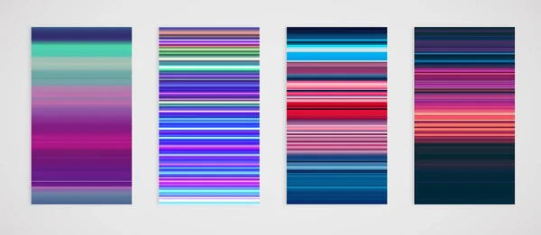 Colorful set of horizontal lines backgrounds, vector illustratio — Stock Vector