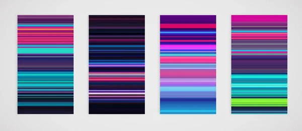 Renkli yatay çizgiler arka planlar kümesi, vektör illustratio — Stok Vektör