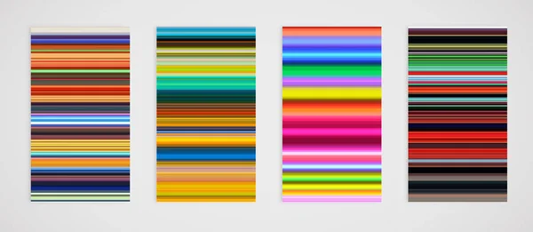 Colorful set of horizontal lines backgrounds, vector illustratio — Stock Vector