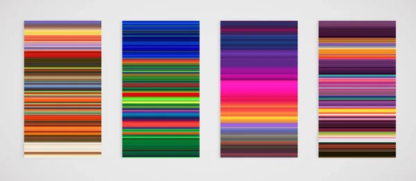 Ensemble coloré de lignes horizontales arrière-plans, illustration vectorielle — Image vectorielle