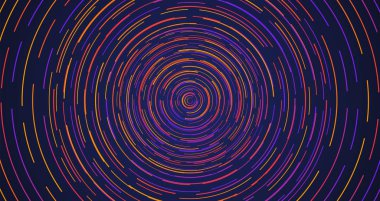 Renkli neon daire kesik çizgiler, vektör illüstrasyon