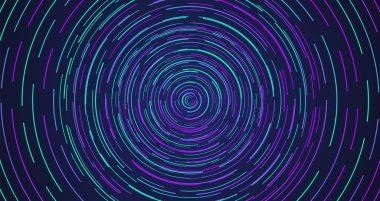 Renkli neon daire kesik çizgiler, vektör illüstrasyon