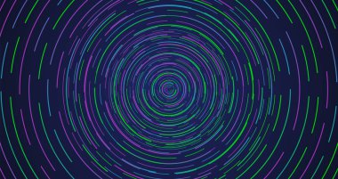 Renkli neon daire kesik çizgiler, vektör illüstrasyon