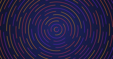 Renkli neon daire kesik çizgiler, vektör illüstrasyon