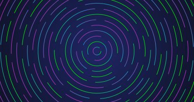 Renkli neon daire kesik çizgiler, vektör illüstrasyon