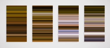 Dört çizgi desenli renkli set, vektör çizimi