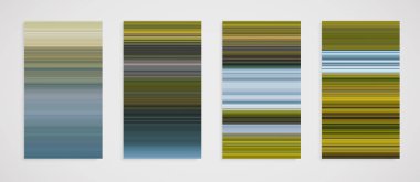 Dört çizgi desenli renkli set, vektör çizimi