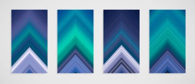 Dört çizgi desenli renkli set, vektör çizimi