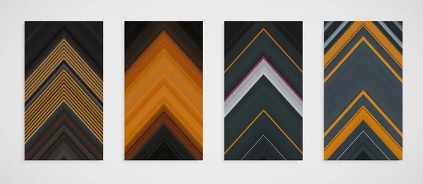 ●4線模様のカラフルなセット、ベクトルイラスト — ストックベクタ