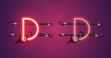 Gerçekçi parlayan mor neon charcter (a/off))