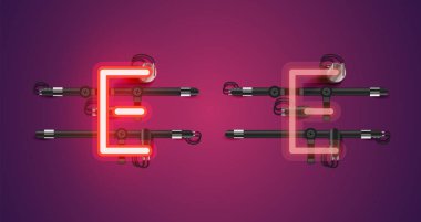 Gerçekçi parlayan mor neon charcter (a/off))