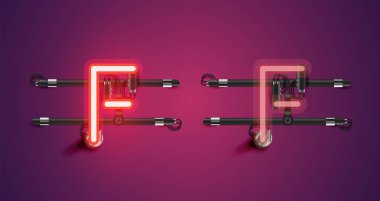 Gerçekçi parlayan mor neon charcter (a/off))