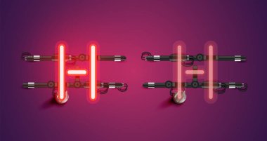 Gerçekçi parlayan mor neon charcter (a/off))