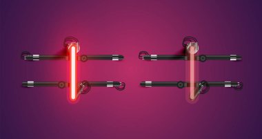 Gerçekçi parlayan mor neon charcter (a/off))