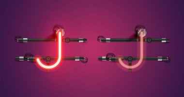 Gerçekçi parlayan mor neon charcter (a/off))