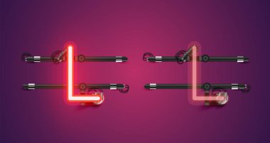 Gerçekçi parlayan mor neon charcter (a/off))