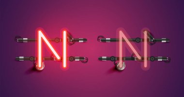 Gerçekçi parlayan mor neon charcter (a/off))