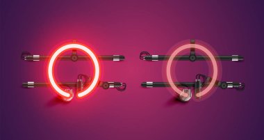 Gerçekçi parlayan mor neon charcter (a/off))