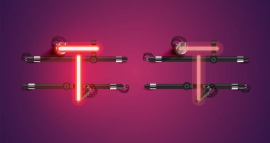 Gerçekçi parlayan mor neon charcter (a/off))