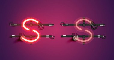 Gerçekçi parlayan mor neon charcter (a/off))