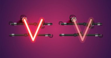 Gerçekçi parlayan mor neon charcter (a/off))