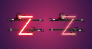 Gerçekçi parlayan mor neon charcter (a/off))