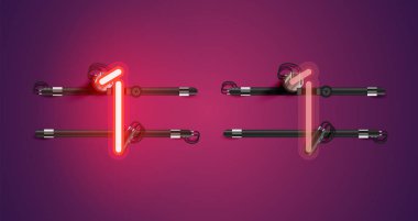 Gerçekçi parlayan mor neon charcter (a/off))